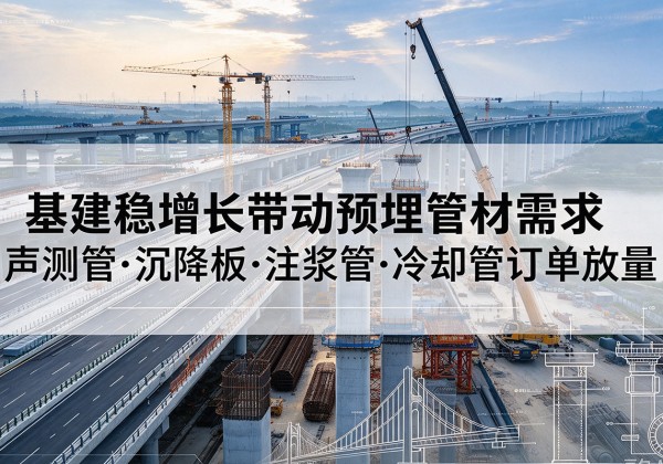 惠水基建稳增长带动预埋监测管材需求，声测管、沉降板、注浆管订单持续放量